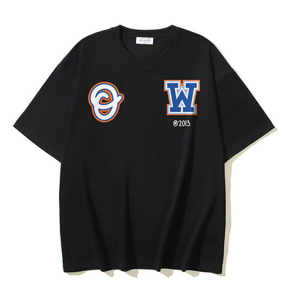 Off White T Shirts OW Mage Pattern Crew Neck Pullover Short Sleeves