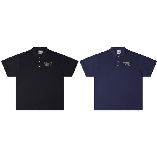 Gallery Dept T-Shirt Alphabet Slogan Lapel Short Sleeve Polo Shirt