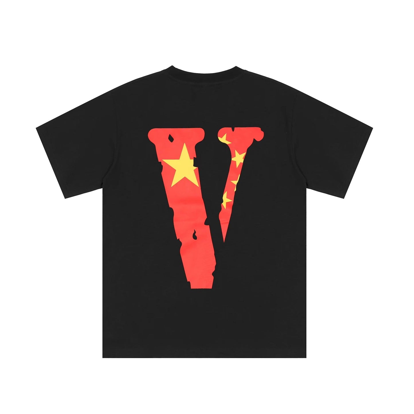 Vlone T Shirts the Five-Starred Red Flag Nurse Large V Printed Short Sleeve T-shirt Men and Women High Street Half Sleeve