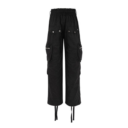 Cargo Pants Retro Solid Color Tooling Leisure Tappered