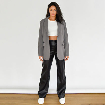 Women Trench Coat Suit Jacket Autumn and Winter Long Sleeve
