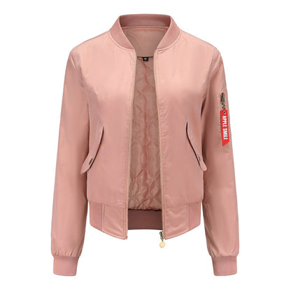 Women Trench Coat Bomber Jacket Women Baseball Jacket Spring and Autumn Flight Suit Long Sleeve Coat