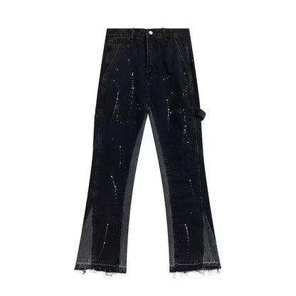 Gallery Dept Flared Trousers Splash-Ink Flared Jeans for Men and Women Loose Straight Trousers