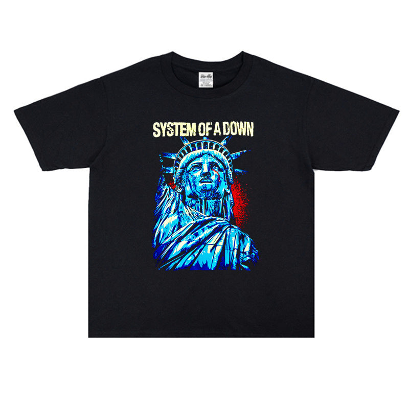 Rock Star T Shirt System Of A Down Fallen Band Printed T-shirt Short Sleeve Loose