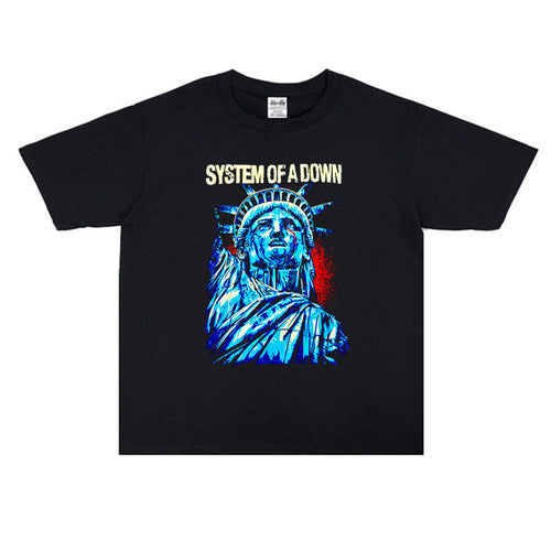 Rock Star T Shirt System Of A Down Fallen Band Printed T-shirt Short Sleeve Loose