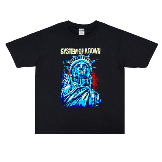 Rock Star T Shirt System Of A Down Fallen Band Printed T-shirt Short Sleeve Loose