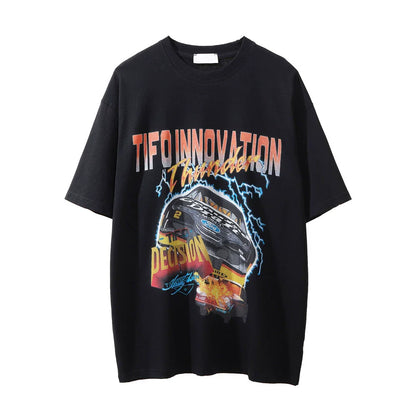Men Vintage T-Shirt Printed Letter Short Sleeve T-shirts T-shirts Summer Loose