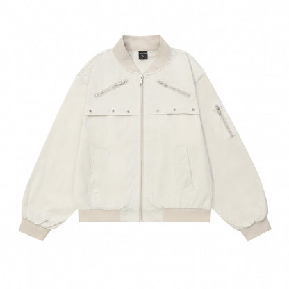 Men Jacket Coat Pilot Jacket Men's Spring and Autumn Loose Casual Baseball Uniform