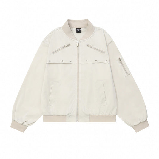 Men Jacket Coat Pilot Jacket Men's Spring and Autumn Loose Casual Baseball Uniform