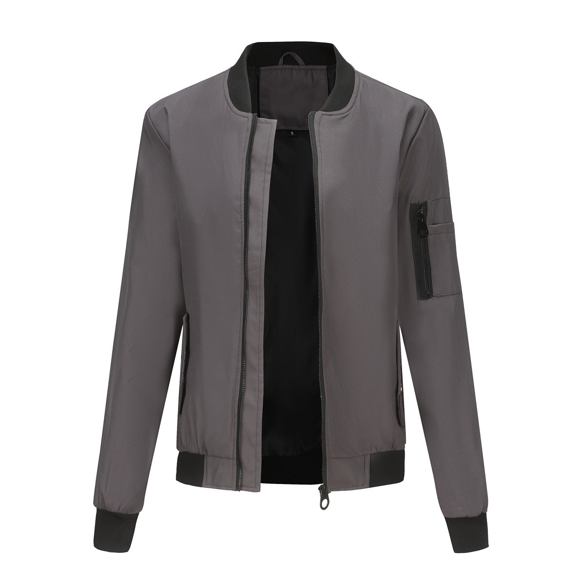 Women's Trench Coat Spring and Autumn Thin Flight Jacket Women's Casual Long Sleeve Coat Women's Loose Lapel Baseball Uniform