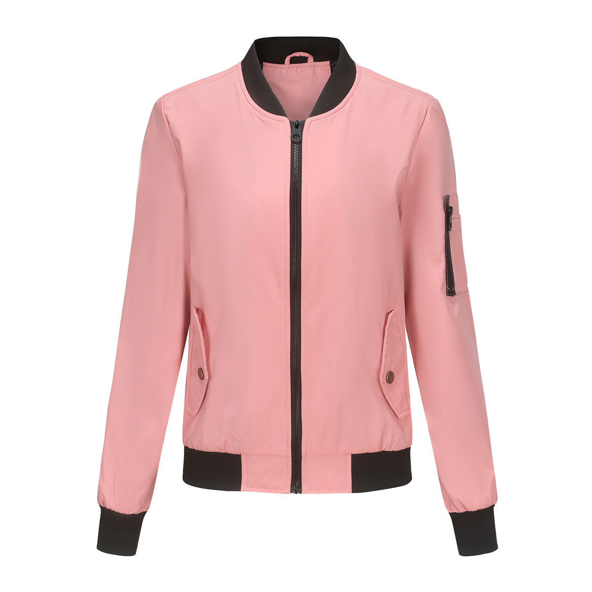Women's Trench Coat Spring and Autumn Thin Flight Jacket Women's Casual Long Sleeve Coat Women's Loose Lapel Baseball Uniform