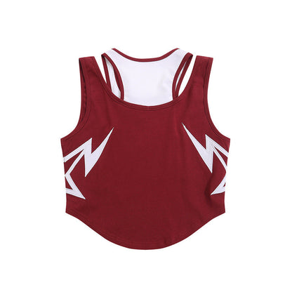 Women Vest XINGX Color Contrast Short Sling Top
