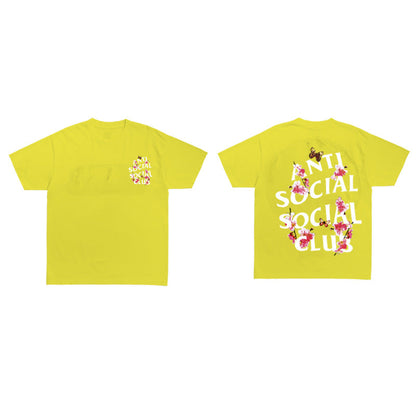 Anti Social Club T Shirt Summer Short Sleeve T-shirt Printed Short T Loose