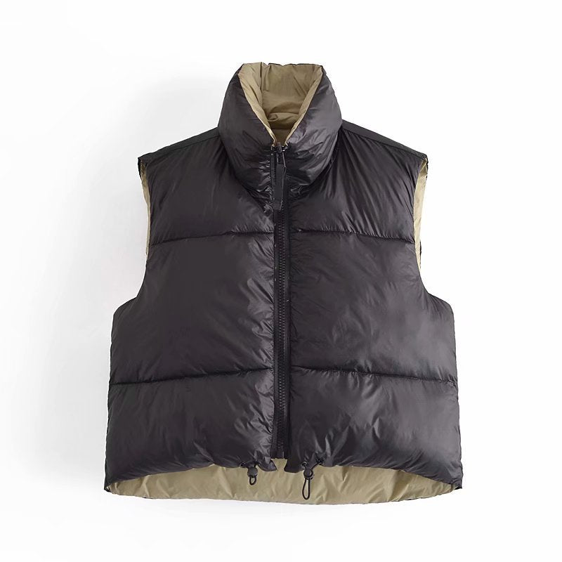 Women Cotton Coat Vest Zipper