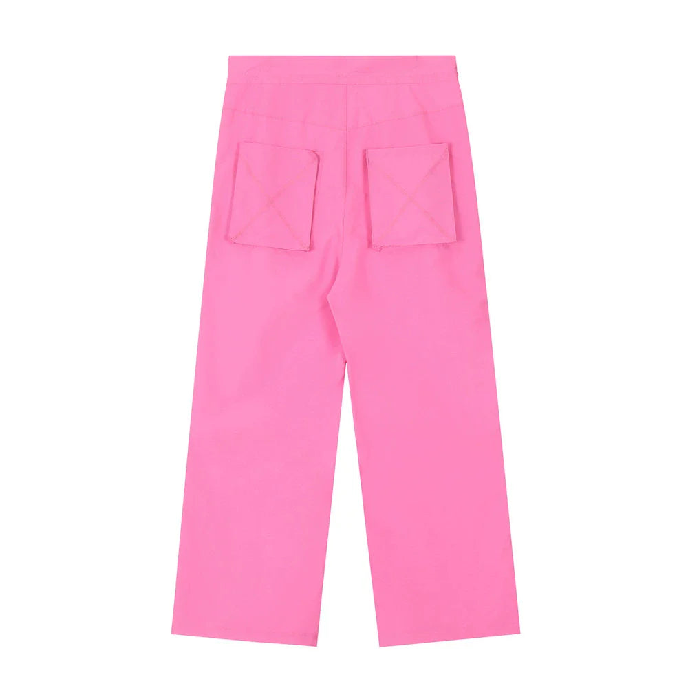 Men Sweatpants Casual Solid Color Straight-Leg Trousers Loose Wide Leg Pants Men