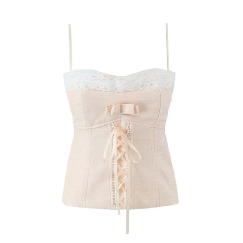 Women Tops Spring/Summer Bow Bandage Lace Strap Sexy Top