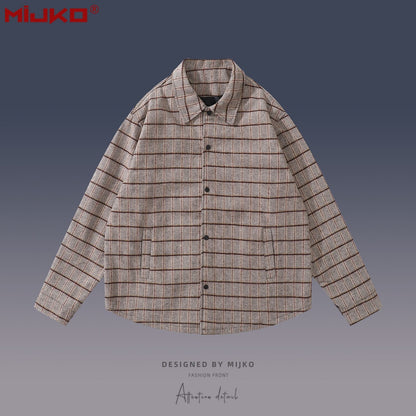MIJKO Mens Jacket Plaid jacket