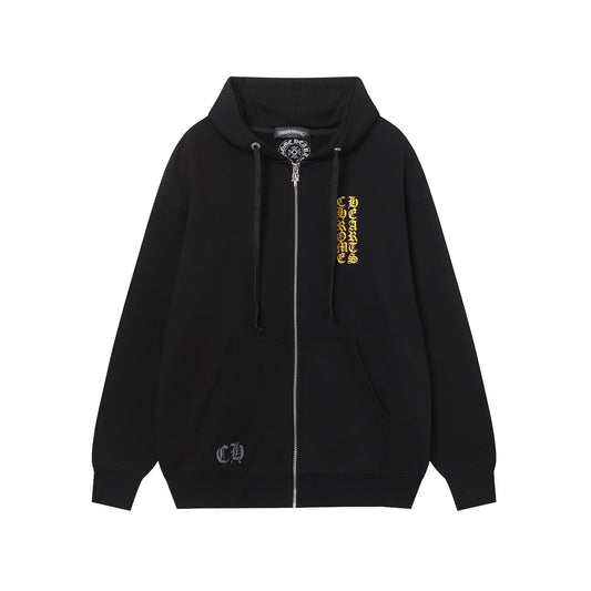CHH Chrome Heart Hoodie Autumn and winter men and women CH Sanskrit cross full back logo