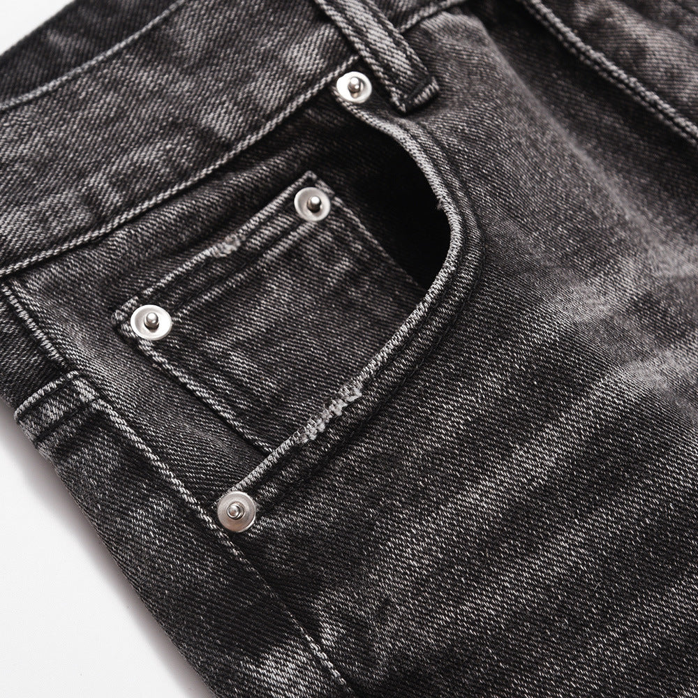 Men Jeans Distressed Trousers Loose Hole
