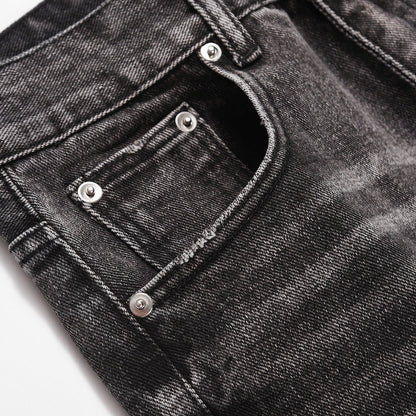 Men Jeans Distressed Trousers Loose Hole