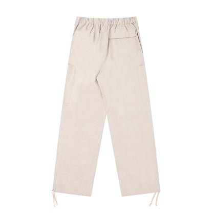 Men Sweatpants Pleated Casual Pants Men Loose Straight Trousers Drawstring Jogger Pants