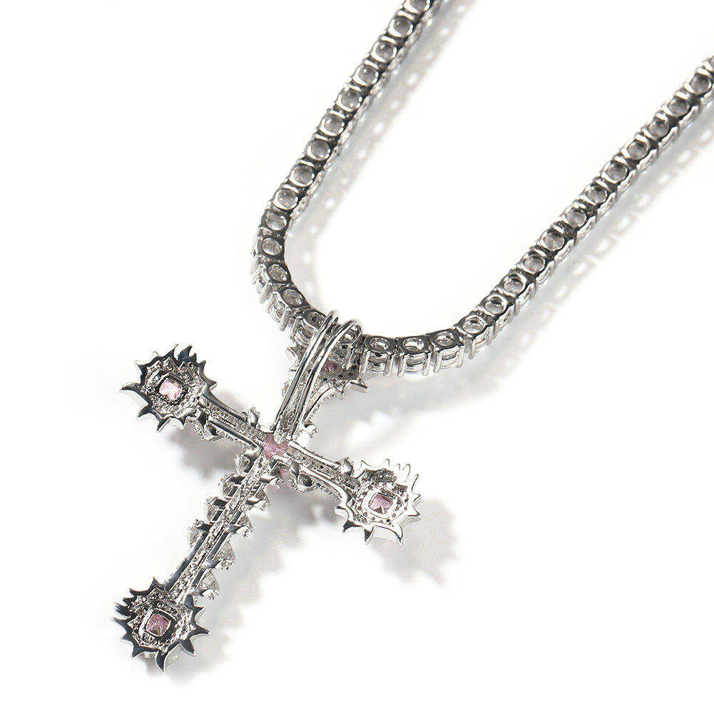 Jewelry Cross Pendant Necklace Copper Gold Plated Diamond Necklace Crosses Spectrum St. Valentine's Royalty
