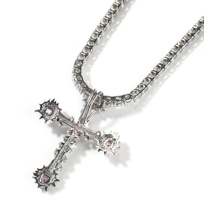 Jewelry Cross Pendant Necklace Copper Gold Plated Diamond Necklace Crosses Spectrum St. Valentine's Royalty