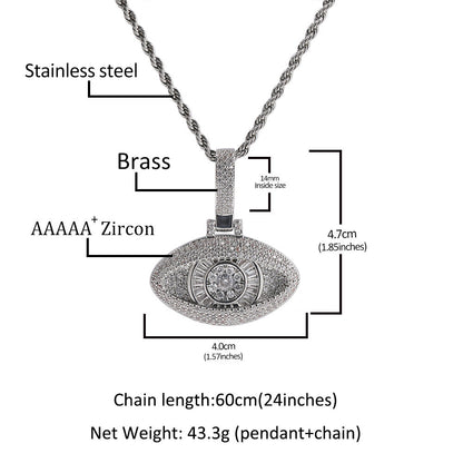 Jewelry Diamond Eyes Pendant Necklace Copper Zircon Silver Angel Pieces St. Valentine's Spectrum