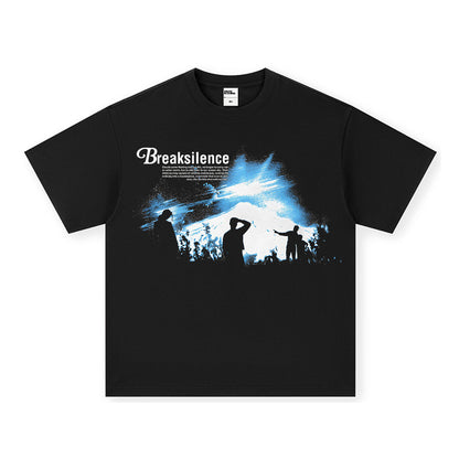 Vintage T-shirts BREAKSILENCE American washed and old summer short-sleeved t-shirts