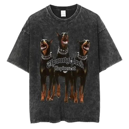 Rottweiler Doberman Retro Graphic Men's Tee Shirt Vintage
