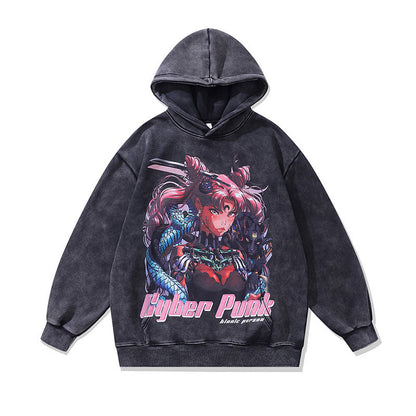 Men Hoodie Vintage Oversize Washed Couple Hoodies