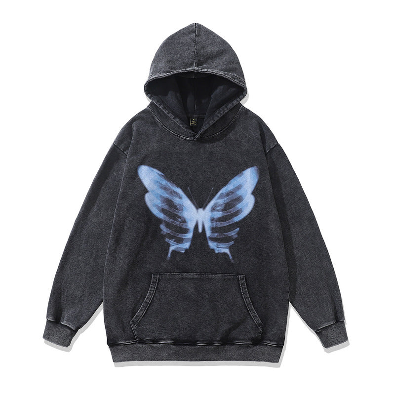 Men Hoodie Secondary Element Printed Hoodie Vintage Couple Coat Men and Women