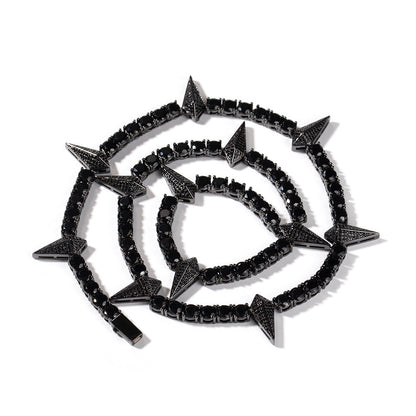 Jewelry Hip Hop Rap Panther Necklace Zircon Spectrum Night light