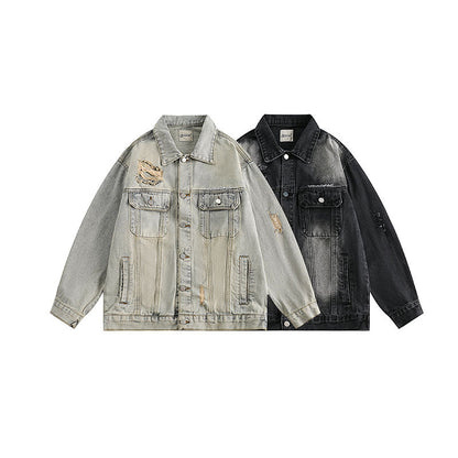 Women Jackets Workwear Vintage Denim Jacket