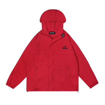Women Jackets Retro Hooded Trench Coat Oversize Solid Color