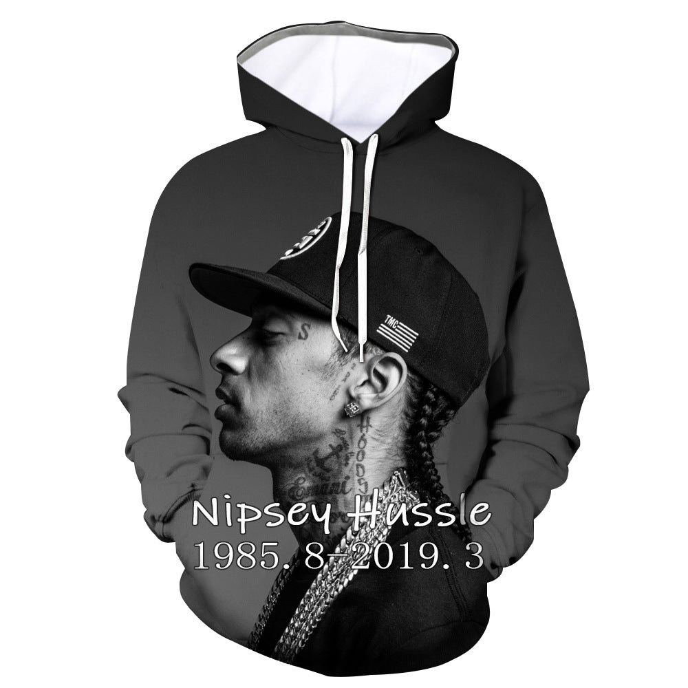 Nipsey Hussle Hoodie 3D Digital Thin without Velvet