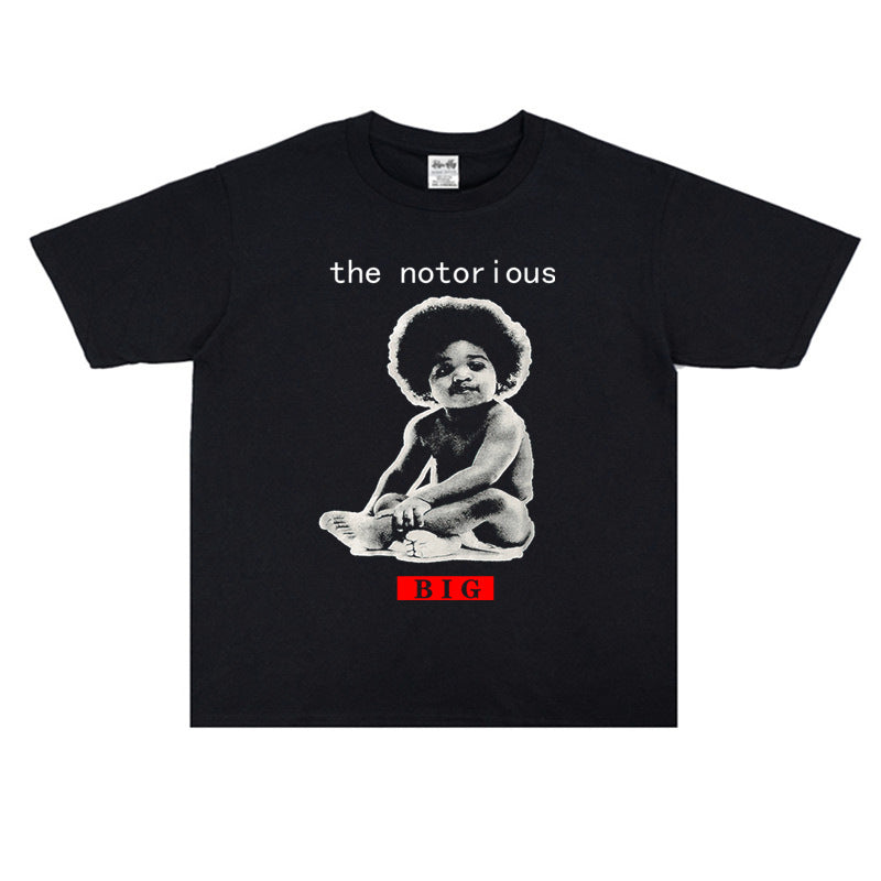 Rock Star T Shirt Notorious Mr. the Nottorious B.I .G Loose Street Printed T-shirt Pure Cotton