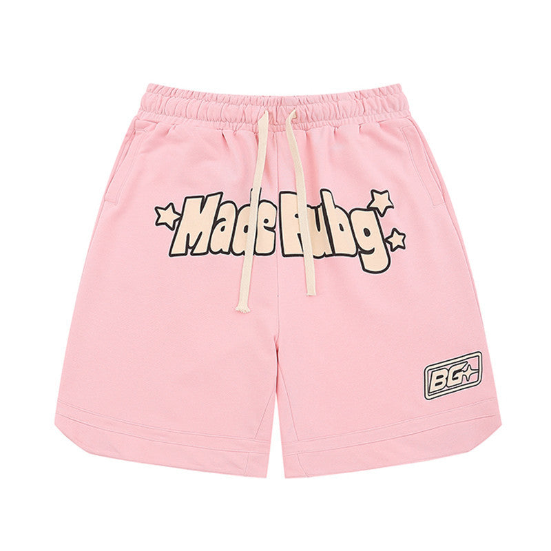 Men Shorts Elastic Waist Loose Wide Leg Sports Summer
