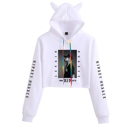 Nipsey Hussle Hoodie Rap Loose Cat Ears Sweater for Women