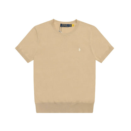 Ralph Lauren Knitted sweaters Ralph Lauren Knitted Short Sleeved Shirt RLl Pony Standard Knitted Twist Embroidered Short Sleeve Top T-Shirt