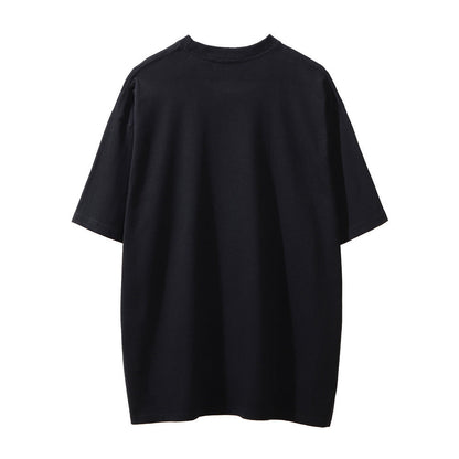 Men Vintage T-Shirt Printed Men's Short-Sleeved T-shirt round Neck Summer Loose