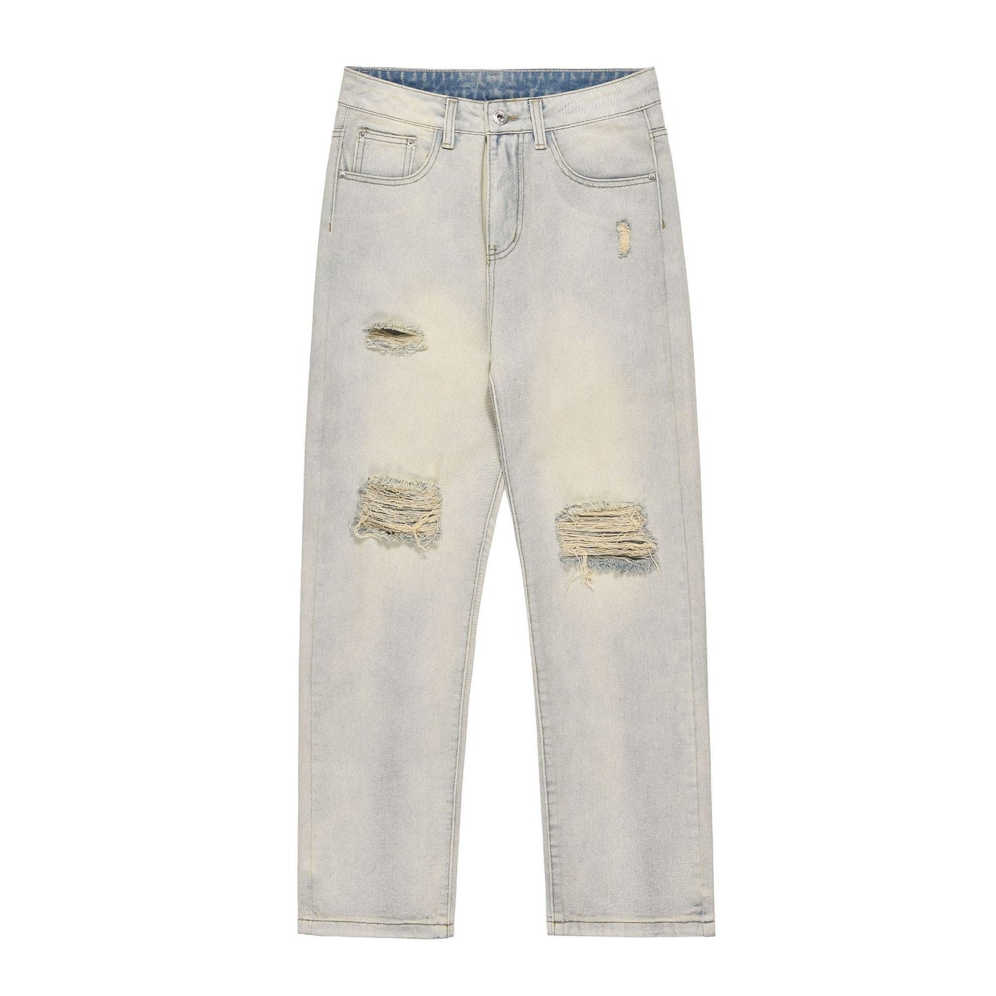 Men Jeans Old Straight Ripped