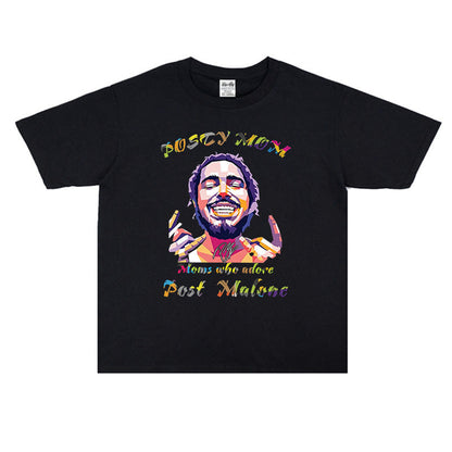 Rock Star T Shirt Post Malone Fashion Brand Personalized Printed Cotton T-shirt Short Sleeve round Neck Loose