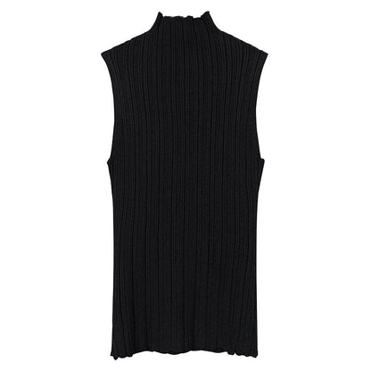 Women Vest Suspenders Turtleneck Knitting Sexy Vest