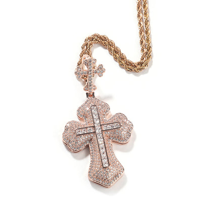 Jewelry ins Wind Cross Hip Hop Necklace Men's and Women's Copper with Zircon Egypt Pieces Crosses St. Valentine's Spectrum