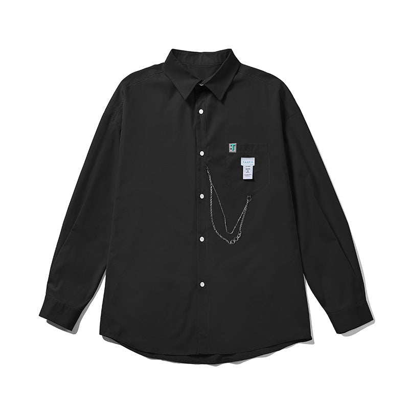 Men Shirts Loose Oversized Long Sleeves Coat