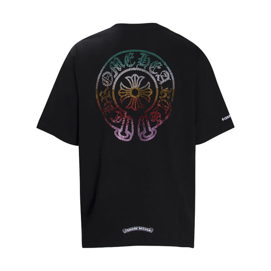 CHH Chrome Heart T Shirts Horseshoe Sanskrit Cross Color Hot Diamond Short Sleeve T-Shirt