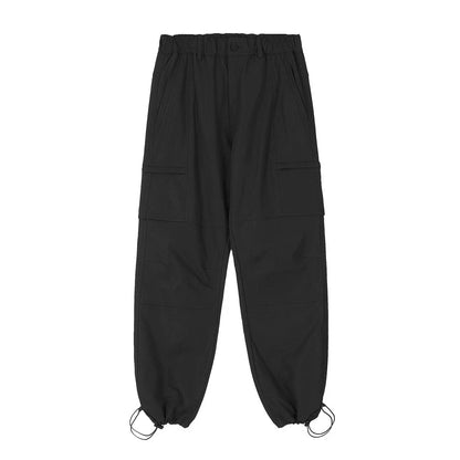 Men Sweatpants Solid Color Pocket Cargo Pants Men Loose Casual Straight Trousers