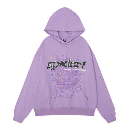 Sp5der Hoodie Cobweb Puff Print Pure Cotton