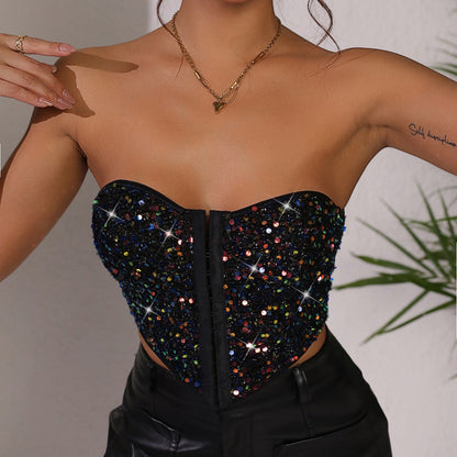 Women Party Tops Sexy Sequin
